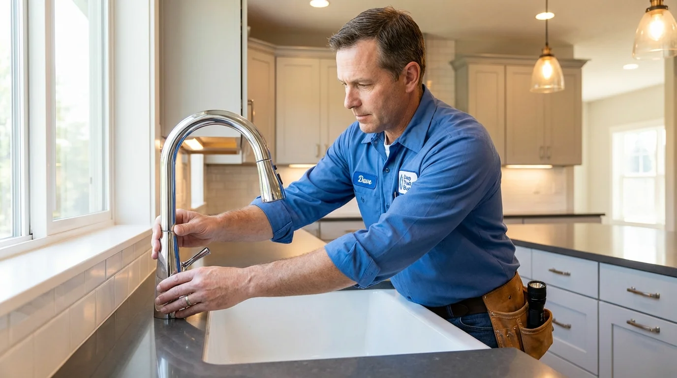 Kitchen faucet installation by Johns Plumbing LLC in Mount Horeb