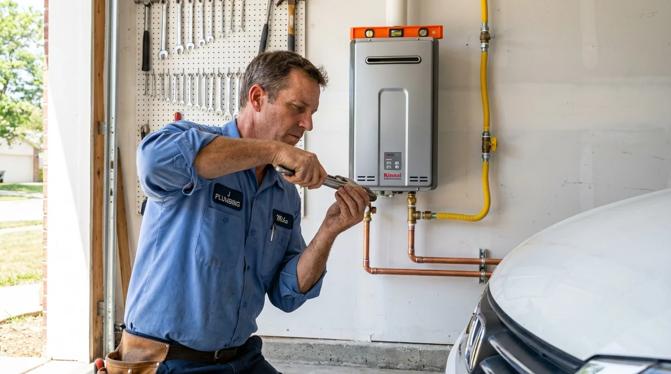 Tankless water heater installation by a Johns Plumbing LLC plumber in Mount Horeb